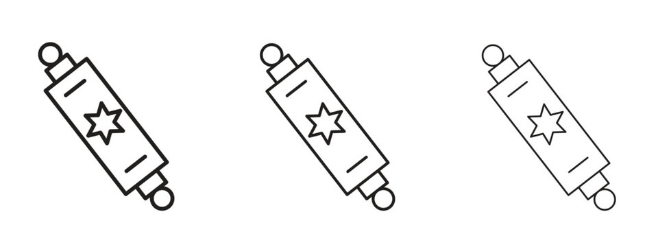 Mezuzah icon thin line symbol on white background, editable stroke vector illustration