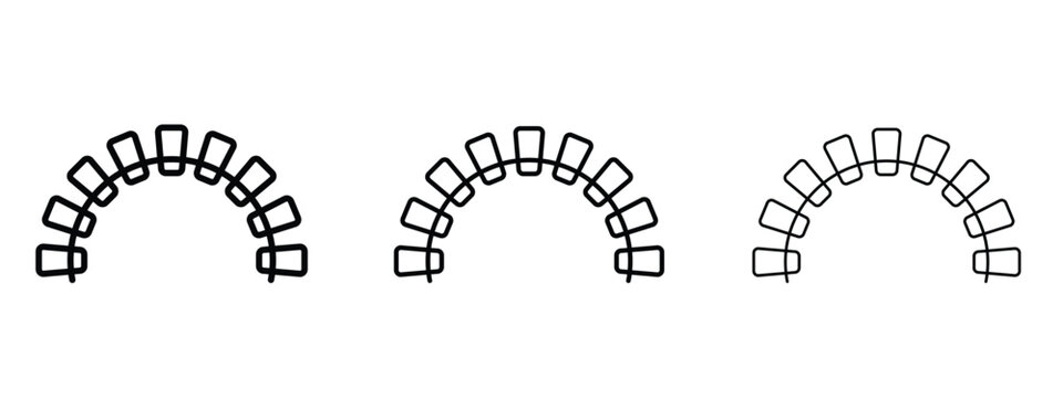 Lingual braces icon thin line symbol on white background, editable stroke vector illustration