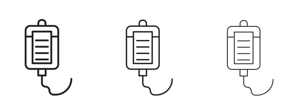 Intravenous icon thin line symbol on white background, editable stroke vector illustration