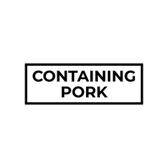 Clean Symbol Label Containing Pork for Packaging