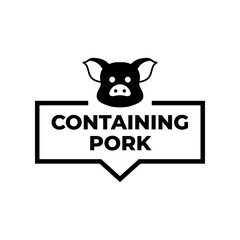 Clean Symbol Label Containing Pork for Packaging