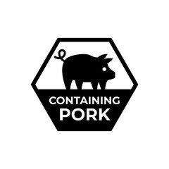 Clean Symbol Label Containing Pork for Packaging