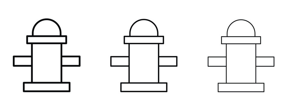 Fire hydrant icon thin line symbol on white background, editable stroke vector illustration