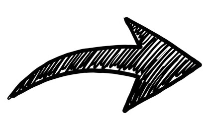 Hand-Drawn Sketch Arrow with Transparent Background

