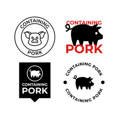 Warning label vector for pork content product