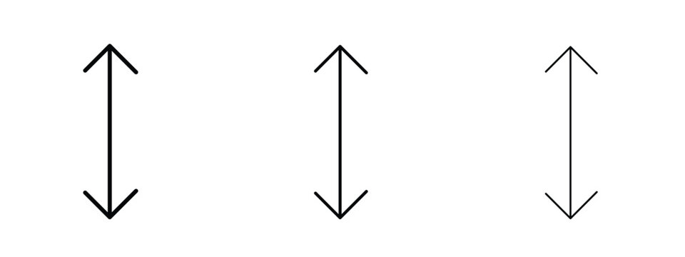 Double arrow icon thin line symbol on white background, editable stroke vector illustration