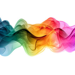 Abstract colorful smoke effect design against a black background illustration isolated on transparent background