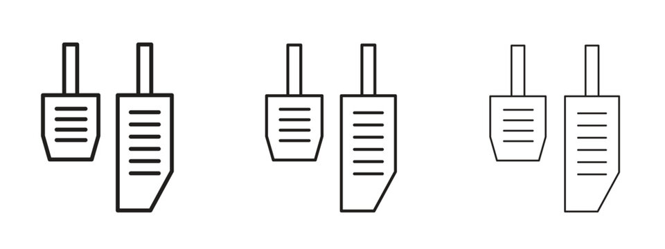 car pedal icon thin line symbol on white background, editable stroke vector illustration