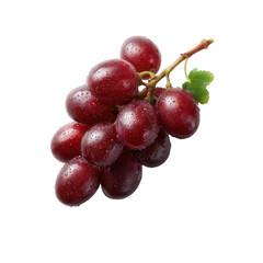 Fototapeta premium Fresh bunch of juicy red grapes on a white isolated background, perfect for healthy eating, cooking, and fruit-themed projects.