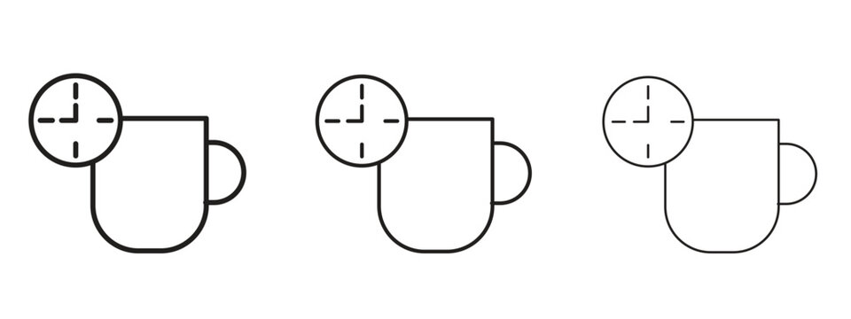 Break icon thin line symbol on white background, editable stroke vector illustration