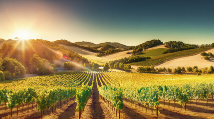 Fototapeta premium vineyard in the morning