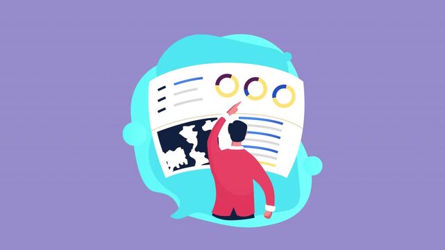 Artificial Intelligence Facial Recognition Concept is a flat character explainer scene perfect for startup videos, business presentations, or UI/UX concept animations.