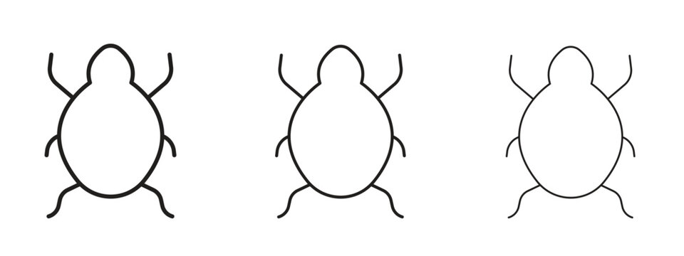 Bedbug icon thin line symbol on white background, editable stroke vector illustration