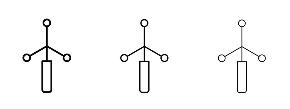 Anemometer icon thin line symbol on white background, editable stroke vector illustration