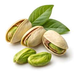 Golden Hills Pistachio – Premium California Nut with Bright Shell and Vivid Core on White Background
