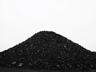 Immense Coal Pile Against a White Sky.