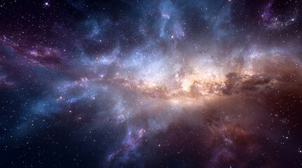 Obraz premium Colorful Galaxy and Starry Nebula in Deep Space