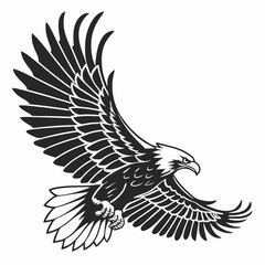 A majestic eagle with spread wings soars through the sky