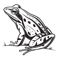 Tribal frog illustration sitting on grass