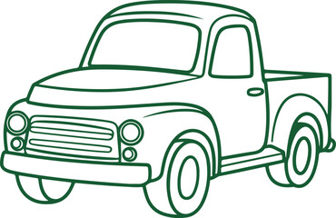 old truck isolated on white background