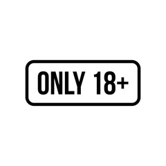 Black and White Icons Showing 18+ Age Warning