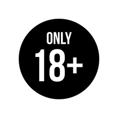Black and White Icons Showing 18+ Age Warning