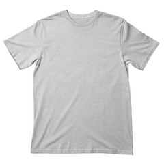 Photo of a plain grey tshirt isolated on a transparent background