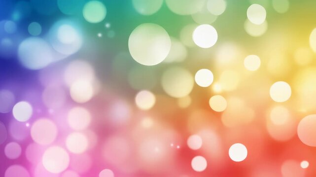 Vibrant rainbow bokeh background transitions creating dynamic colorful abstract pattern