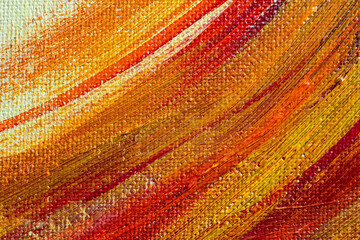 The texture of a canvas painting covered with oil paint