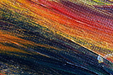 The texture of a canvas painting covered with oil paint
