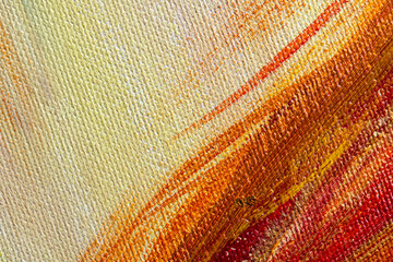 The texture of a canvas painting covered with oil paint