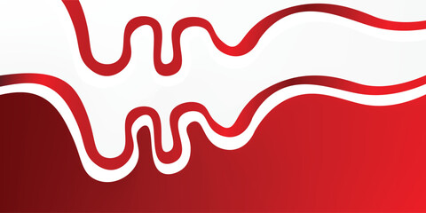 17 August 1945, Happy Indonesia Independent Day. Template of greeting card, banner with lettering of Dirgahayu Republik Indonesia. Waving Indonesia flags isolated on white background. vector illustrat