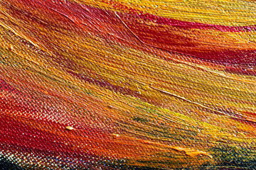 The texture of a canvas painting covered with oil paint