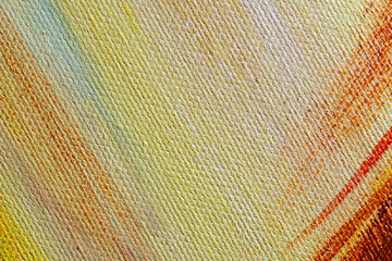 The texture of a canvas painting covered with oil paint