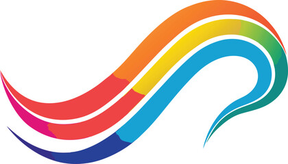 Colorful Seamless Pattern of Flowing Curved Lines