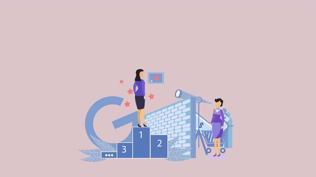 Digital Growth and Google Analytics Concept is a flat character explainer scene perfect for startup videos, business presentations, or UI/UX concept animations.