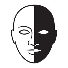 Black and white mask illustration