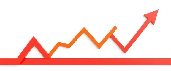 Crashing arrow chart graphic on white background, symbolizing economic downturn,  business,  loss