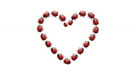 Obraz premium Ladybugs heart shape design
