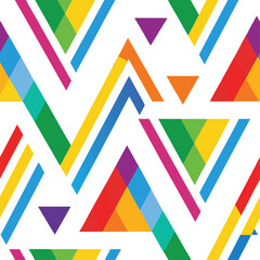 Colorful Seamless Pattern of Playful Rainbow Stripes