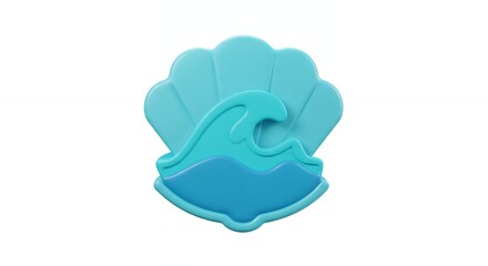 Obraz premium Seashell with wave design