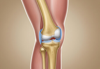 Human knee joint anatomy illustration