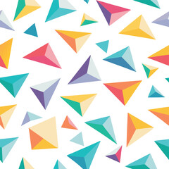 Colorful Seamless Pattern of Random Triangles Scattered