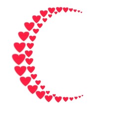 red hearts background. Vector illustration 