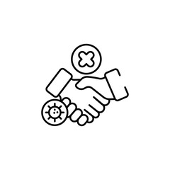 No Hand Shake icon design with white background stock illustration