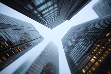 Skyscrapers reaching for the sky, low-angle view