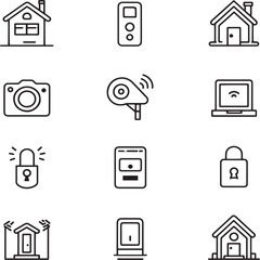 Smart Home Mobile Security Application Vector Art