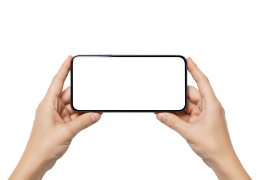 Hands Holding Blank Smartphone