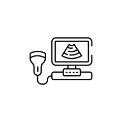 Ultrasound icon design with white background stock illustration