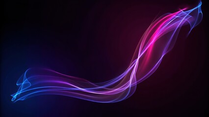 Naklejka premium Abstract flowing waves of neon blue and vibrant pink light against a dark background